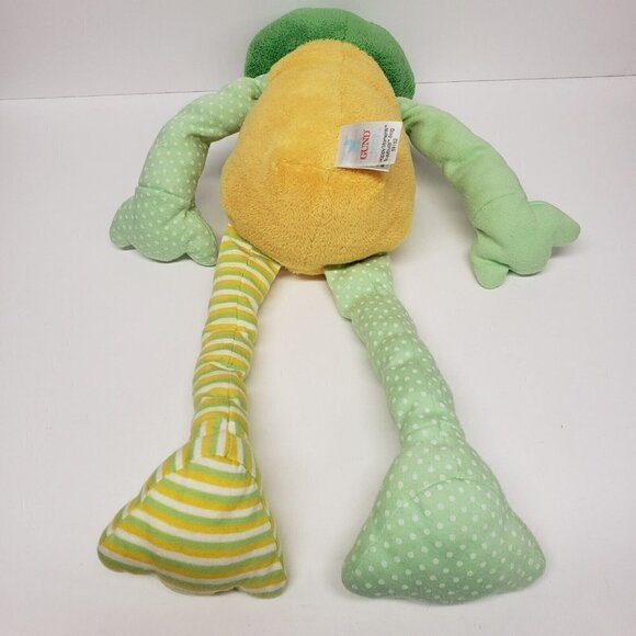 Gund Baby 18" Happy Moments Busybuds Frog Green Yellow Polka Dot Stripes Plush - Picture 2 of 6